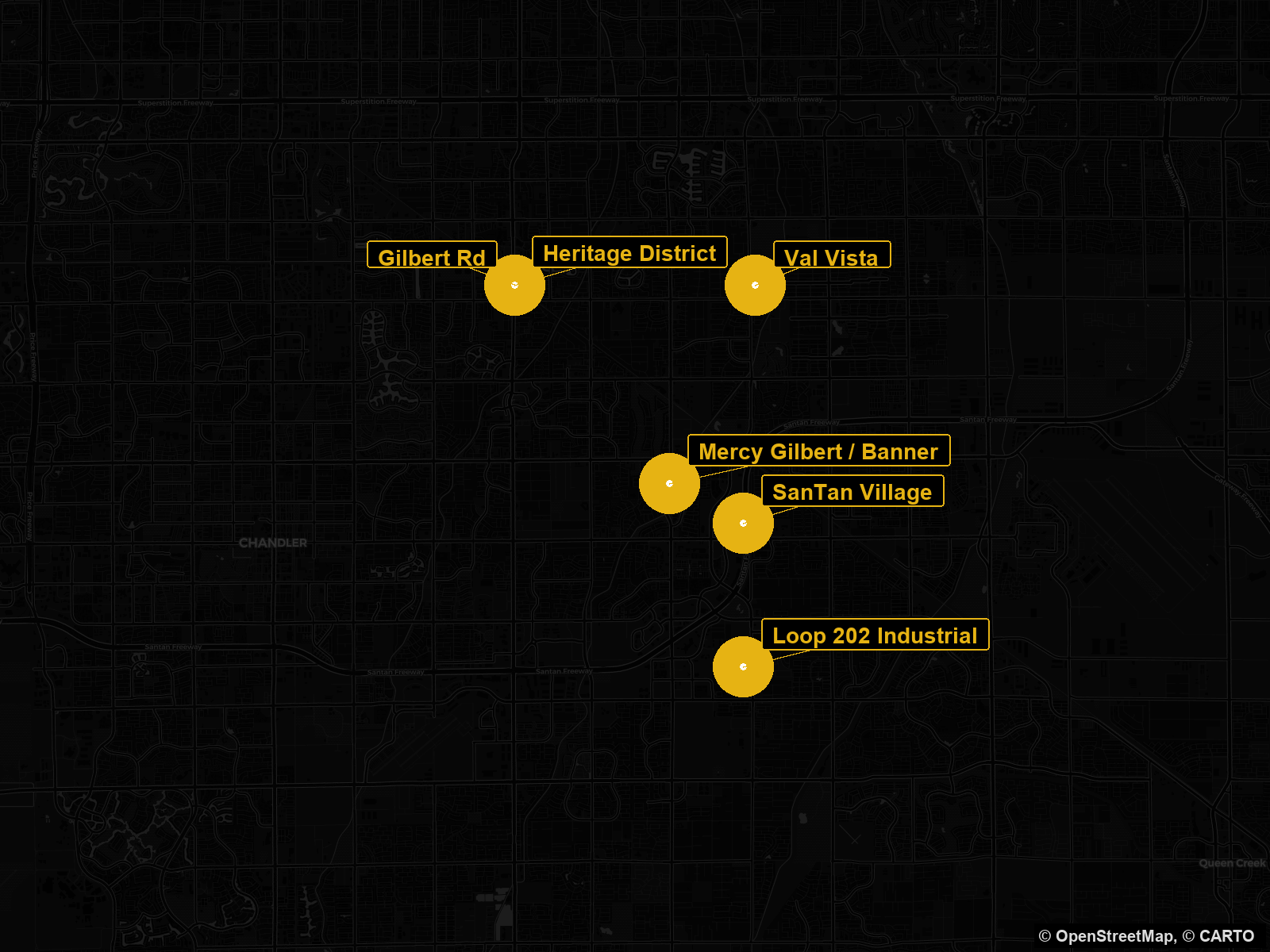 Gilbert Arizona commercial real estate submarket map